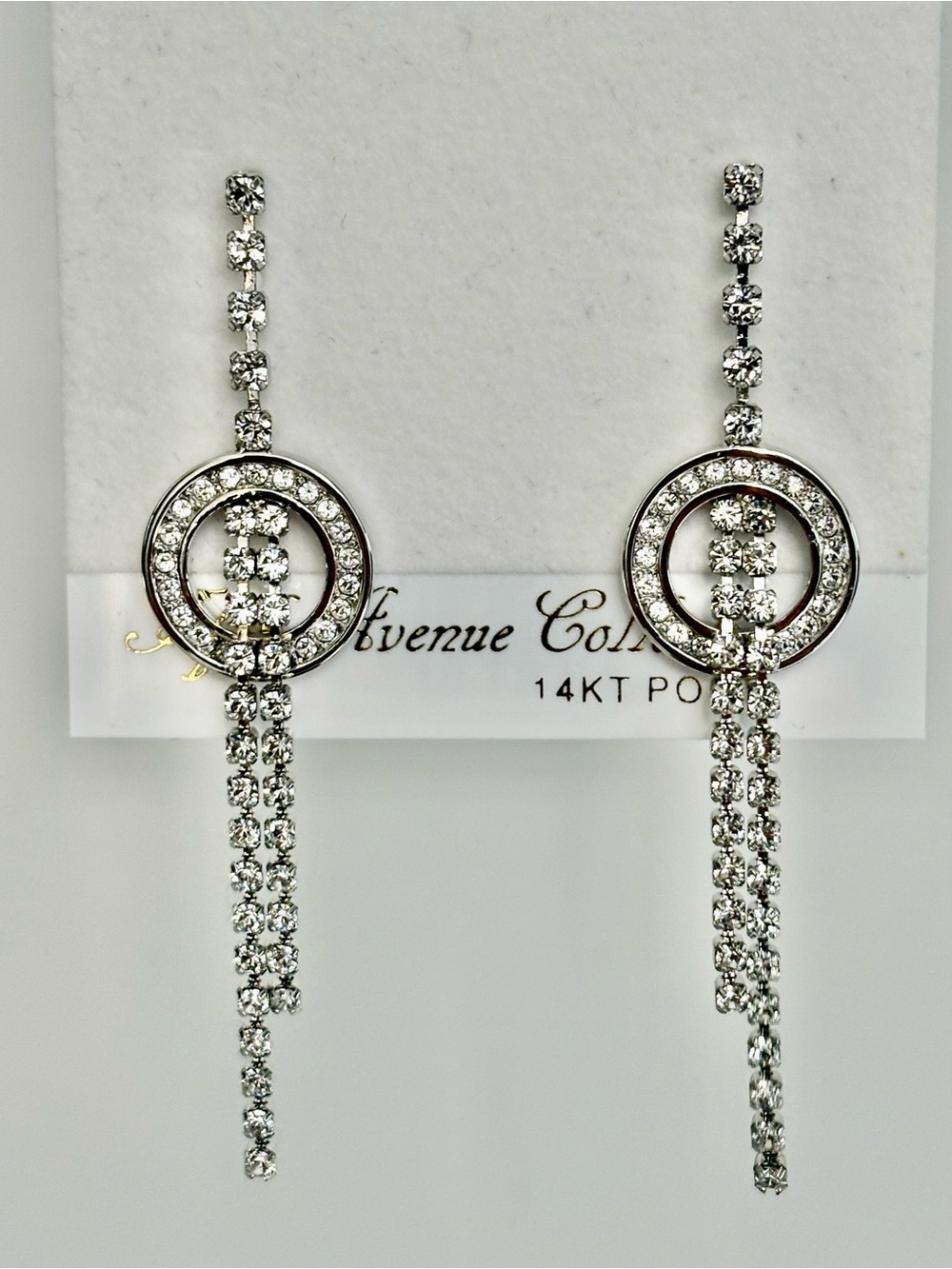 Fifth Avenue Collection Peek-a-Boo Crystal Gold Post Drop Earrings-NWT
